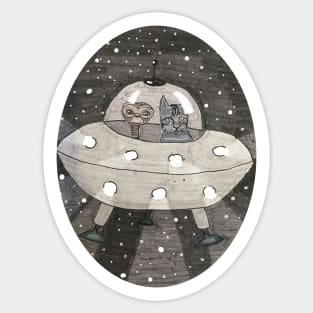 Cat lost in Space Sticker